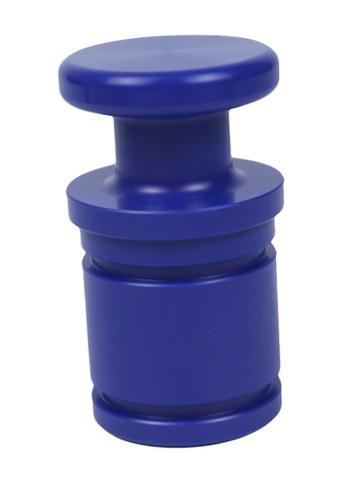 Custom POM fluid food automation parts machined from food-grade Blue POM, showing transmission positioning surfaces and fluid channel geometries