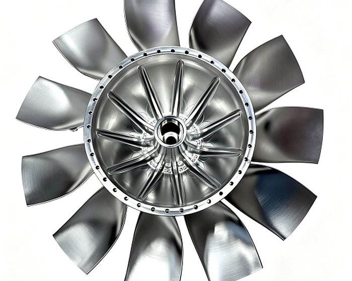 The mating rotor, machined and finished on the same line. White-background shot taken after final cleaning.