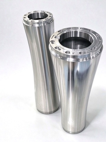 Machined aluminum robotic arm tube components with bored flange interfaces