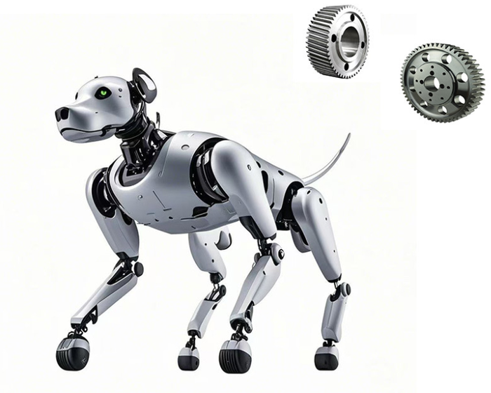 Quadruped robot with machined components