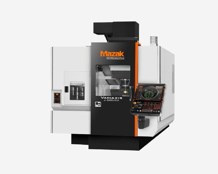 Five-axis machining center at work