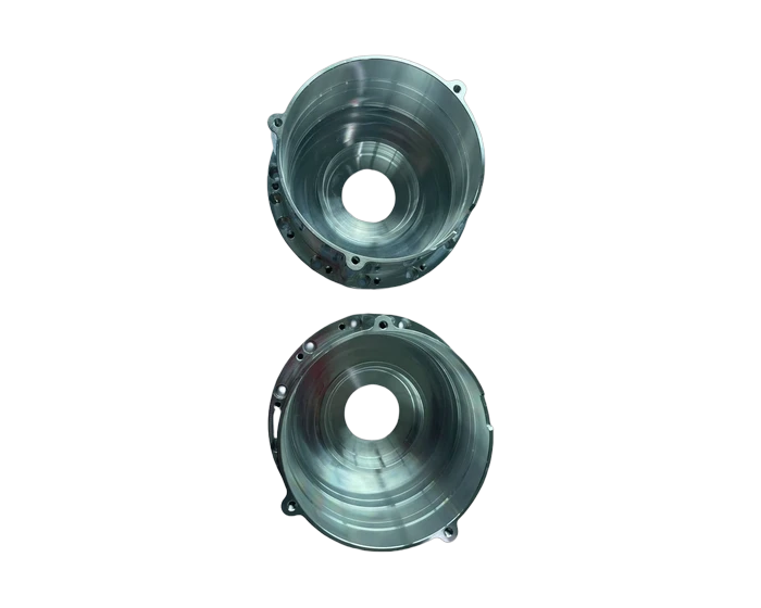 6061-T6 motor housing, front view with bearing bore