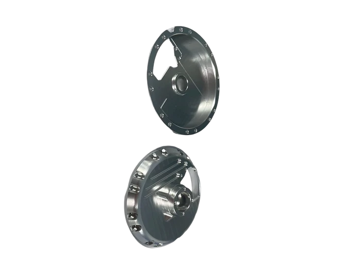 6061-T6 Clear Anodized Rear Cover Flange with H7 and g6 Bearing Fits, view 2