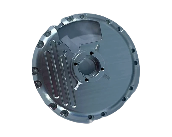 6061-T6 Clear Anodized Rear Cover Flange with H7 and g6 Bearing Fits, view 3