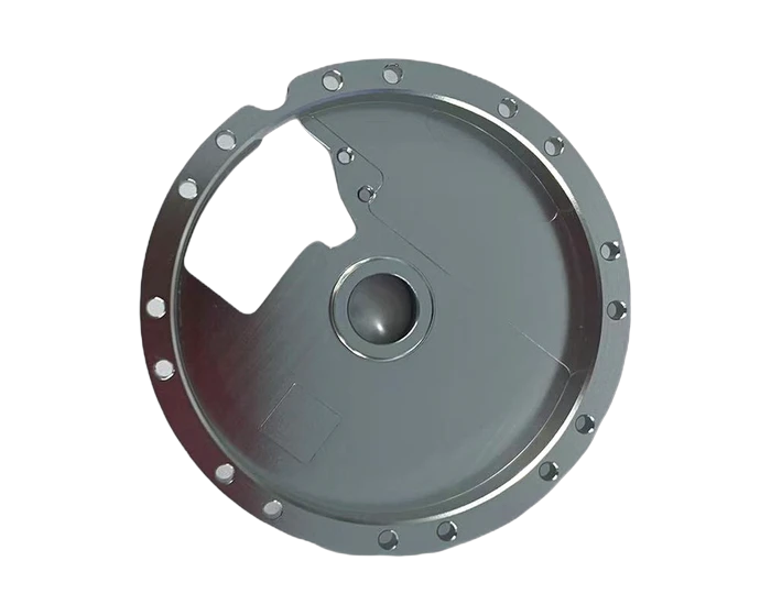 6061-T6 Clear Anodized Rear Cover Flange with H7 and g6 Bearing Fits, view 4