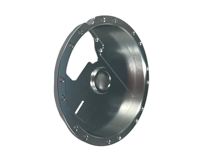 6061-T6 Clear Anodized Rear Cover Flange with H7 and g6 Bearing Fits, view 5