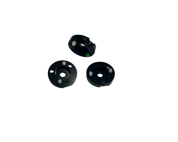 Adapter Valve Plate, 6061-T6 Black Anodized Disc with Pressed Dowels, view 4