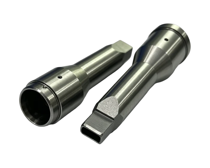 AGT-MT-APC interface body, side view with chamfered ends