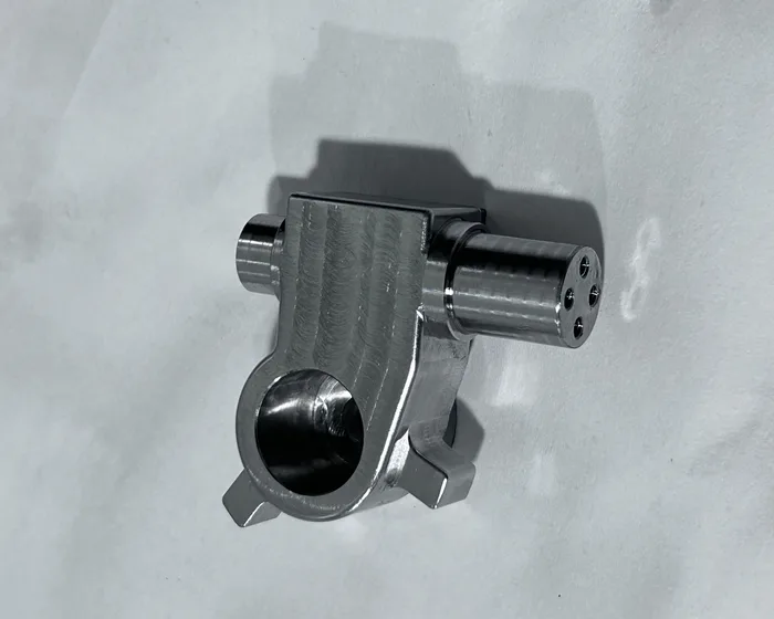 Biaxial ankle joint shaft in 17-4PH, crossed axis view
