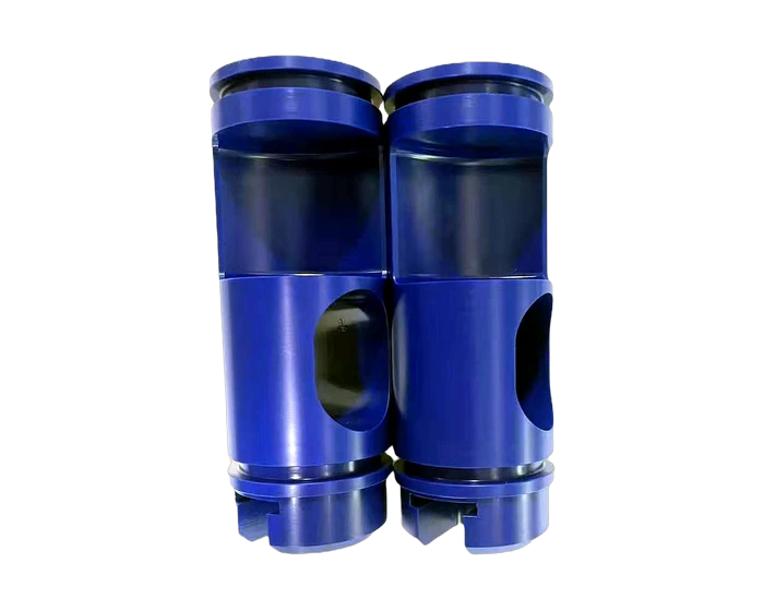 Blue acetal valve trim, bore and step detail