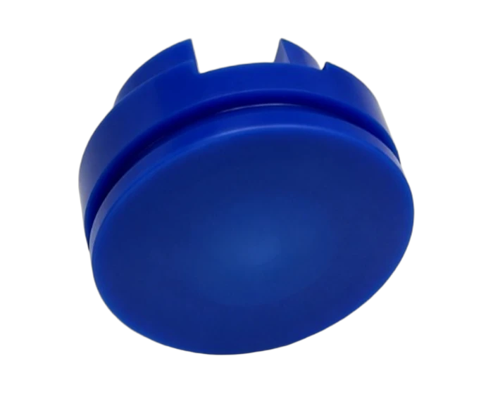 Blue PET-P Piston Disc with Seal Grooves, H7 Seal Diameters, Coaxiality 0.02 mm