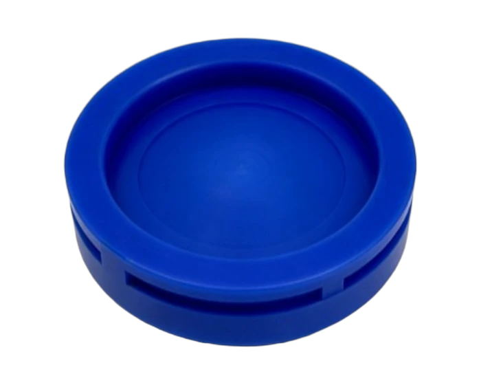 Blue PET-P Piston Disc with Seal Grooves, H7 Seal Diameters, Coaxiality 0.02 mm, view 2