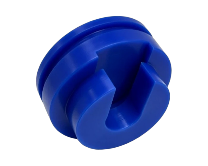 Blue PET-P Piston Disc with Seal Grooves, H7 Seal Diameters, Coaxiality 0.02 mm, view 4