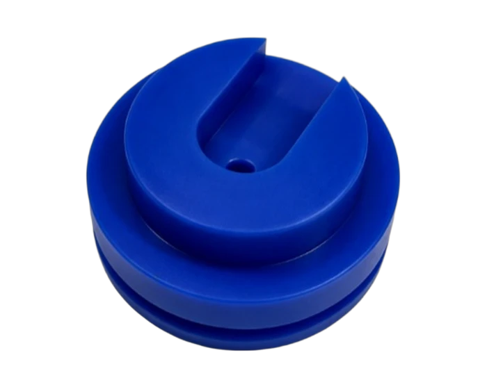 Blue PET-P Piston Disc with Seal Grooves, H7 Seal Diameters, Coaxiality 0.02 mm, view 5