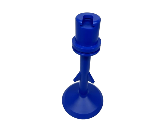 Blue POM Flared Spray Valve Ring Nozzle with 120 Degree Flow Fins, view 2