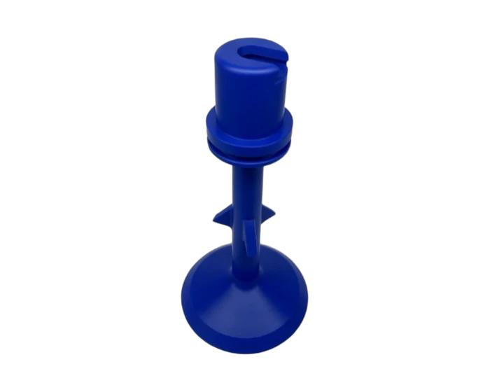 Blue POM Flared Spray Valve Ring Nozzle with 120 Degree Flow Fins, view 3