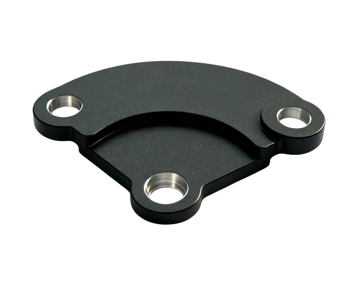 Triangle connector, angled view with mounting bores