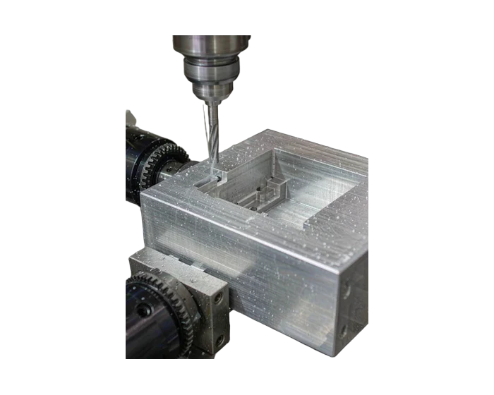 Four-axis finish machining of the aluminum fixture body in one setup
