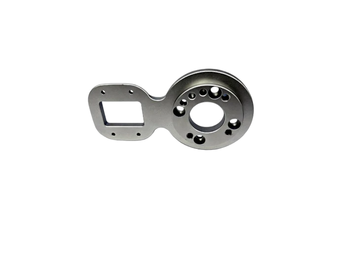 Dual Core Figure 8 Transition Flange Plate, Silver Anodized Aluminum, view 5