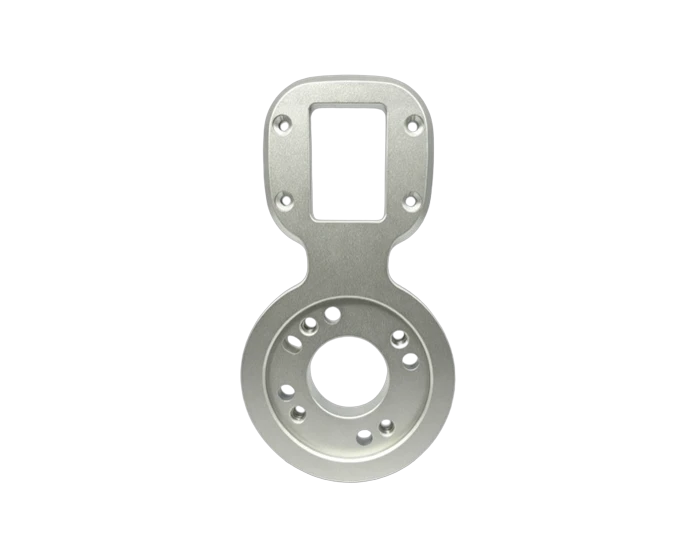 Dual Core Figure 8 Transition Flange Plate, Silver Anodized Aluminum, view 6
