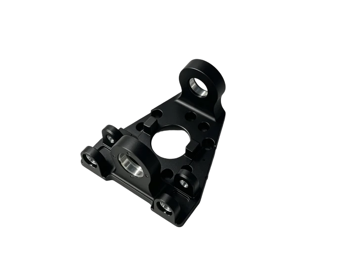 Humanoid Robot Adapter Bracket, 6061 Black Anodized Triangular Mount
