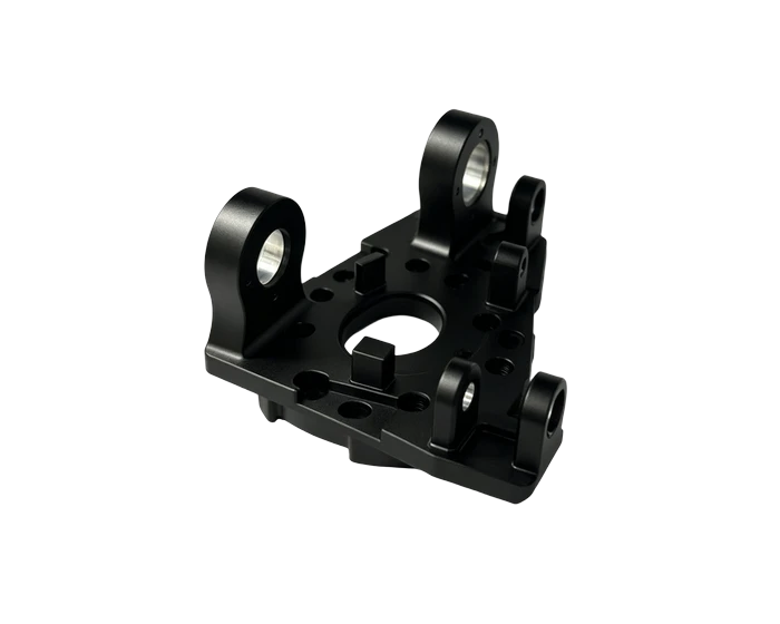 Humanoid Robot Adapter Bracket, 6061 Black Anodized Triangular Mount, view 3