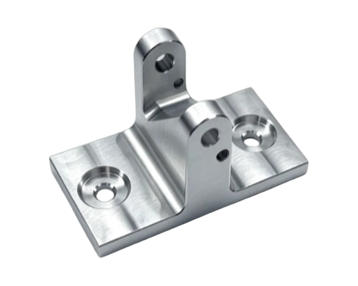 7075-T6 LCD Hinge Base, Clear Anodized, with 0.025/0.050 Pivot Bores