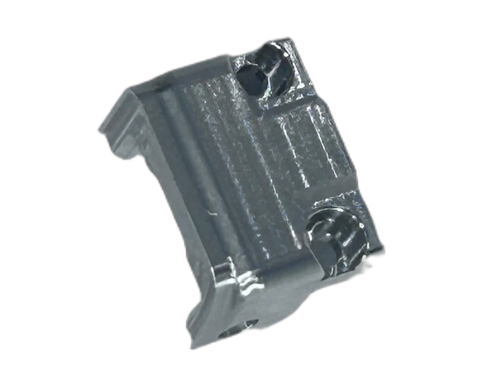 Micro drive module end effector in 6061-T6 aluminum, three quarter view