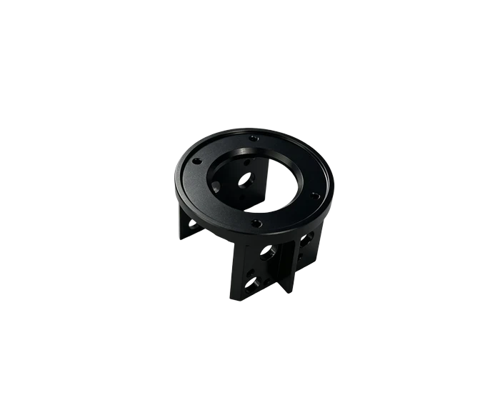 Optical Body Flange Base, 6061 Black Anodized with H12/H13 Bores