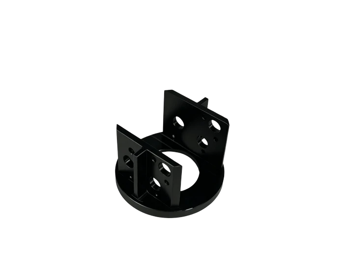Optical Body Flange Base, 6061 Black Anodized with H12/H13 Bores, view 2