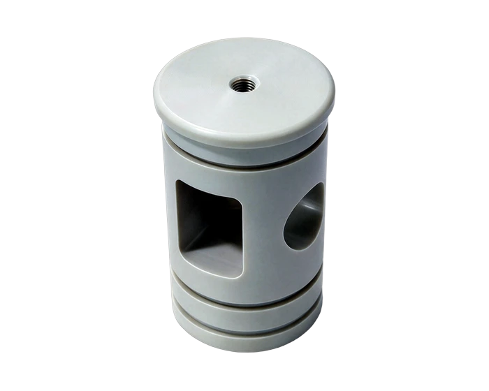 CNC Machined PEEK Reaction Cylinder Body for Food Processing Equipment, view 3
