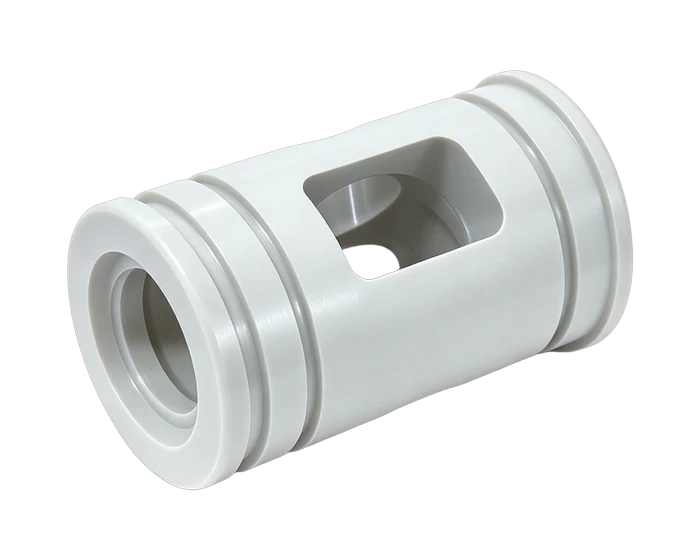 CNC Machined PEEK Reaction Cylinder Body for Food Processing Equipment, view 4