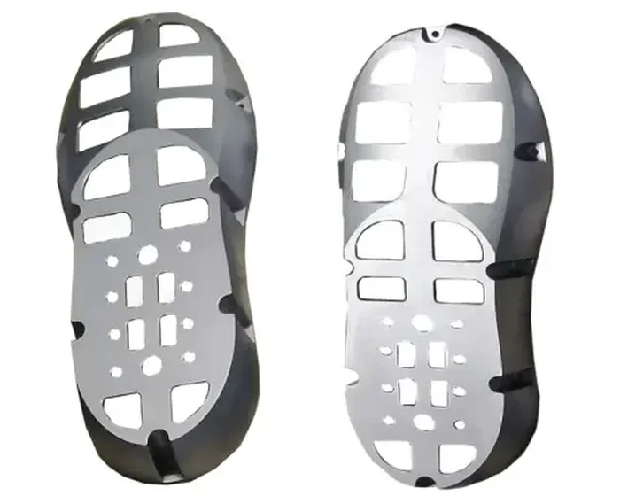 Robotic Left and Right Feet, machined foot housings