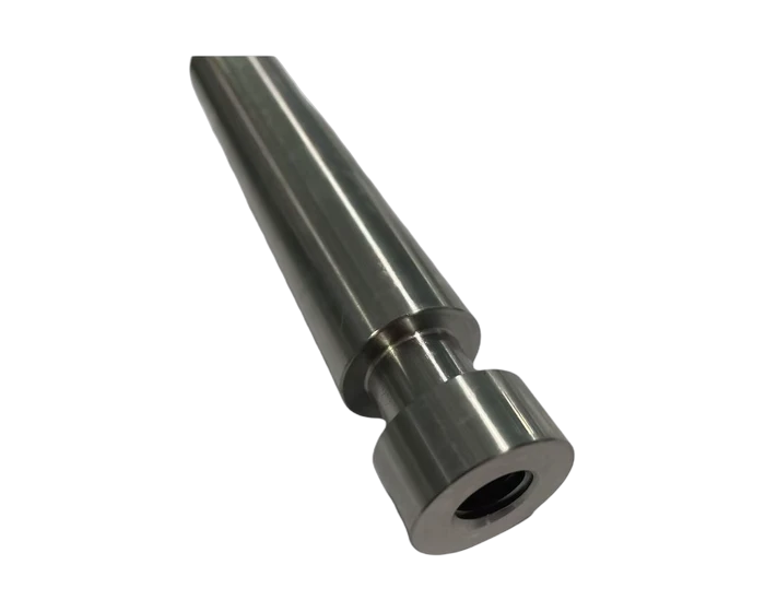 Stainless deco handle, stepped shaft detail