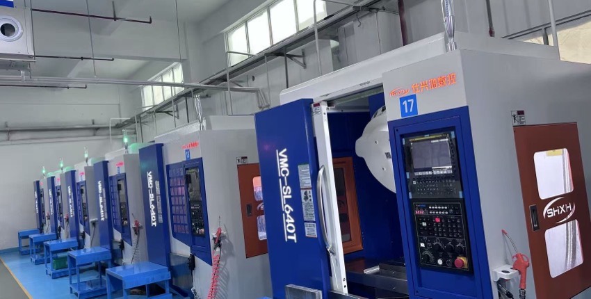 Row of vertical machining centers